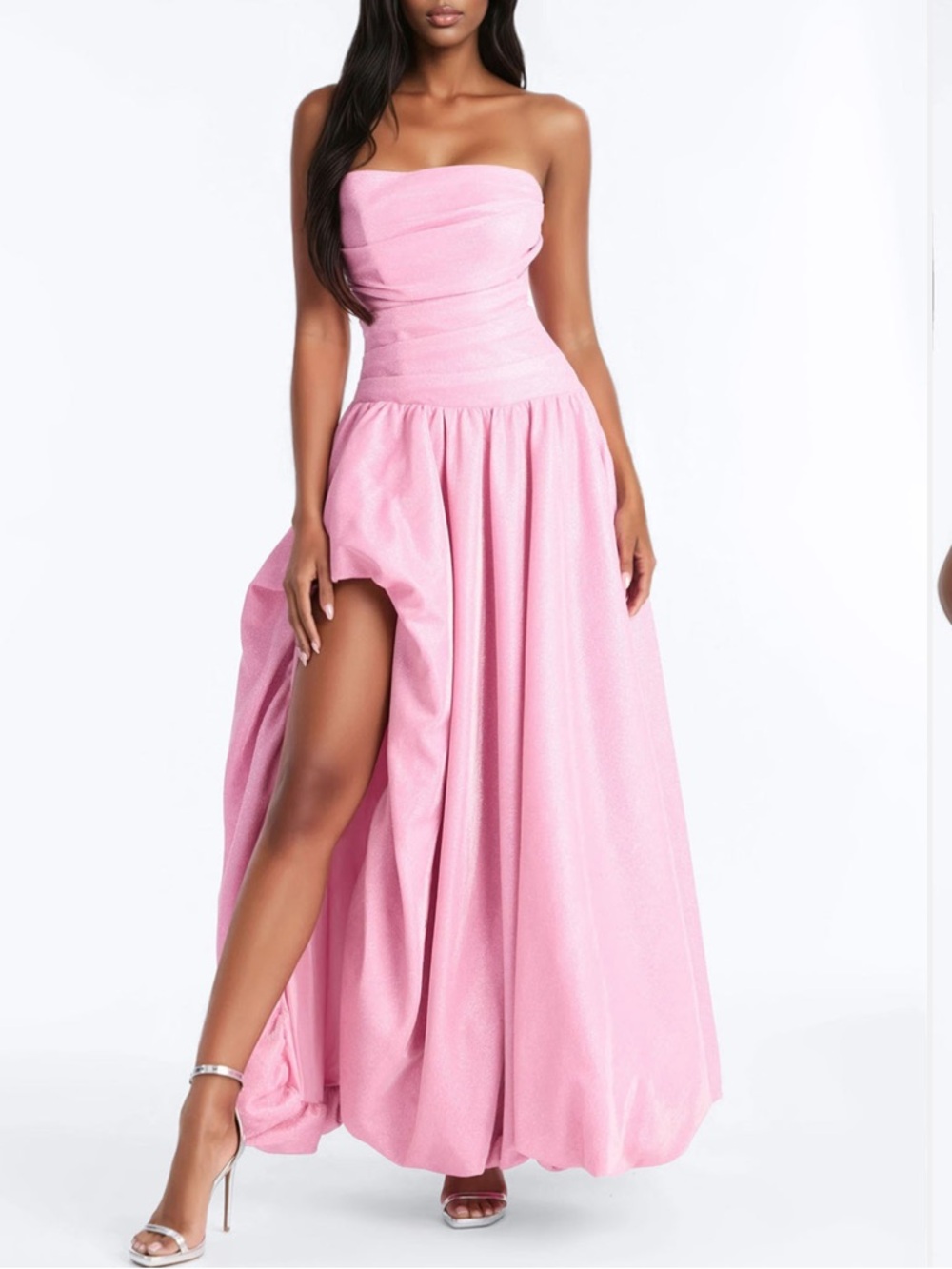 Fashion Nova Strapless Pink Ball Gown